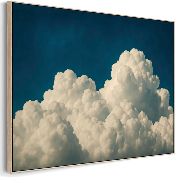 Blue White Abstract Artwork Framed Clouds Cumulus XXL
