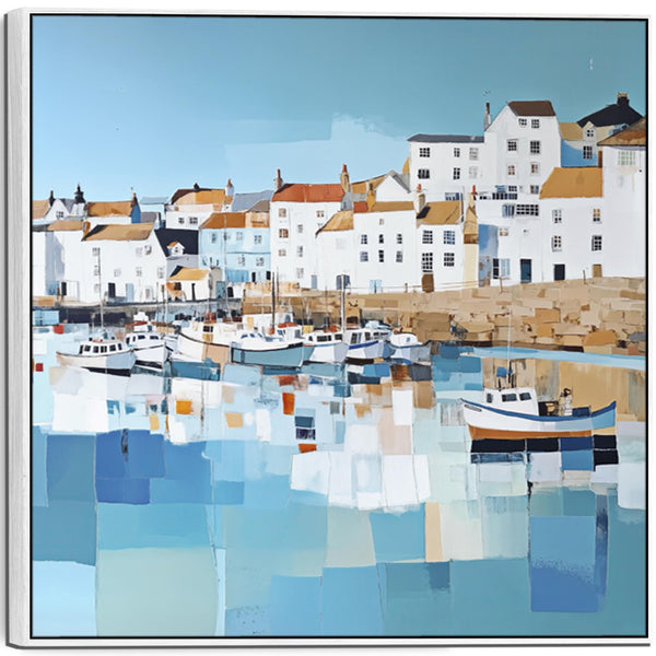 Cornish Seaside Wall Art Print - Framed Square - Coastal Memories