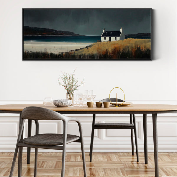 Wide Framed Scottish Print on Canvas Coastal Solitude