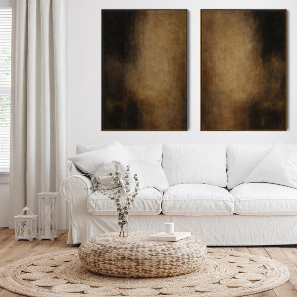 Brown Beige Black Framed Artwork Canvas Coffee Wish