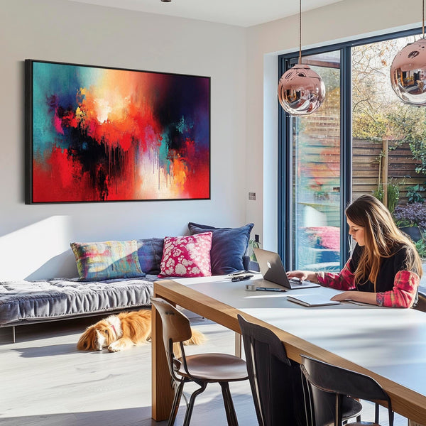 Extra Large Multi-Coloured Unique Framed Wall Art Colourful Illusion
