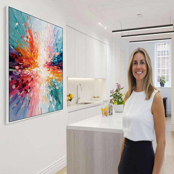 Unique Multi-Coloured Canvas Wall Art Framed Colourful Radiance
