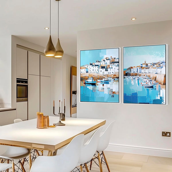 Cornwall Memories Framed Seaside Canvases - Coastal Pair of Artwork
