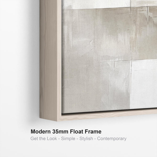 Bedroom Artwork Print Framed Canvas Beige Cream Abstract Neutral