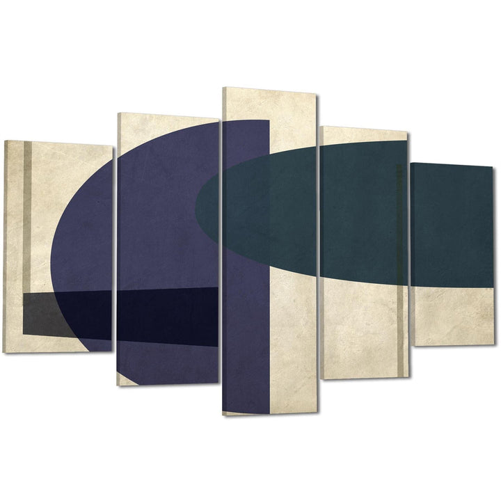 Abstract Purple Blue Geometric Design Canvas Art Prints - 11451