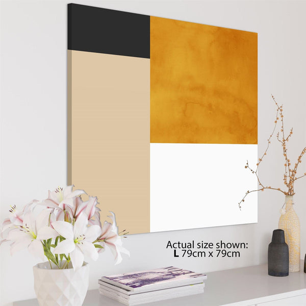 Abstract Mustard Yellow White Design Canvas Art Prints