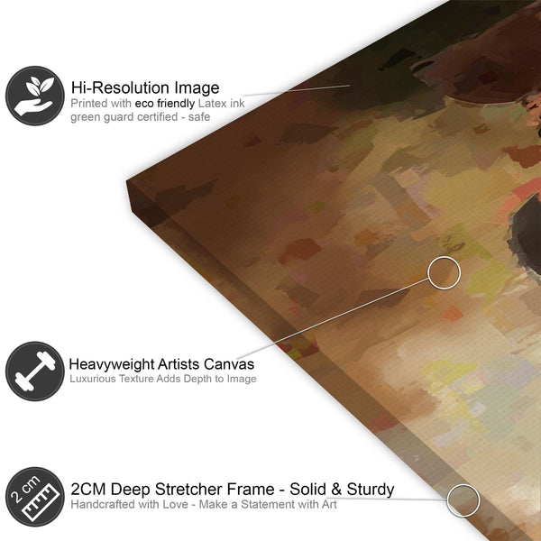 Orange White Figurative Ethnic African Woman Canvas Art Prints