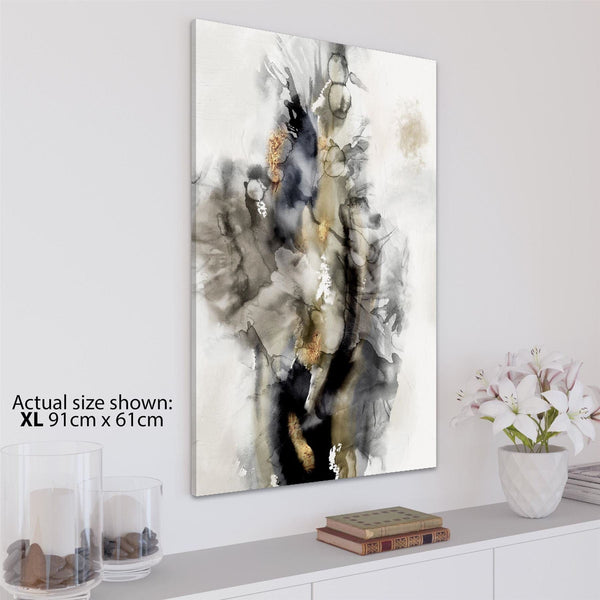 Abstract Black and White Gold Design Canvas Art Prints
