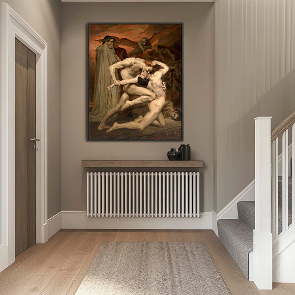 William Bouguereau Framed Art Print Canvas Dante and Virgil in Hell - Famous Painting