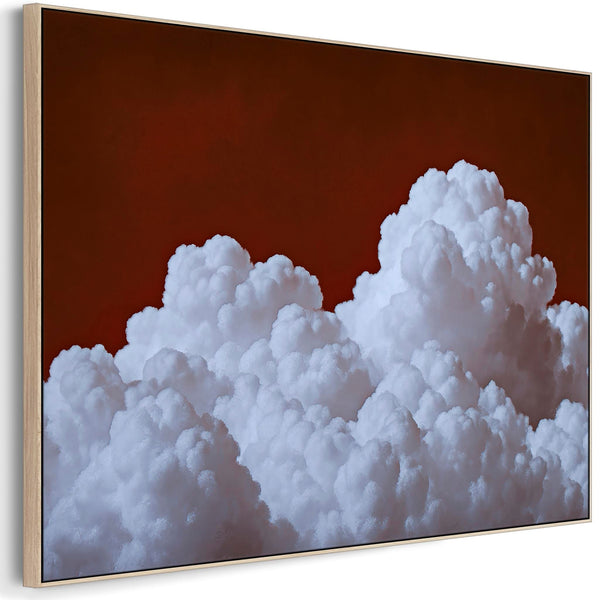 Extra Large Dark Red Clouds Living Room Wall Art Canvas