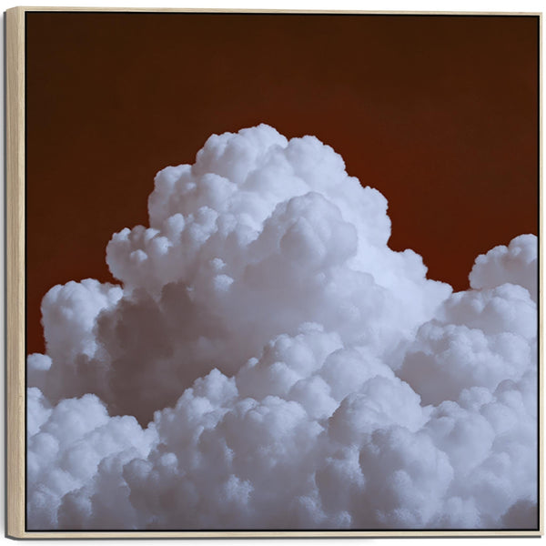 Dark Red Clouds Burgundy Framed Wall Art Canvas