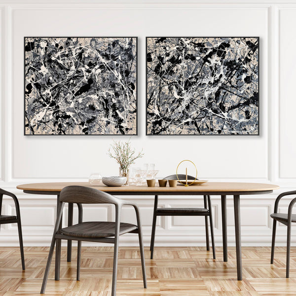 Large Living Room Framed Pair Canvas Art - over Sofa - Tempest