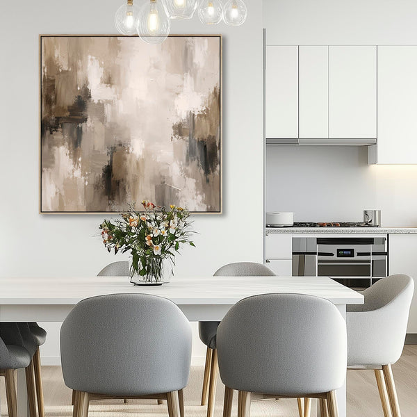 Living Room Framed Abstract Wall Art Canvas - Clay Fresco