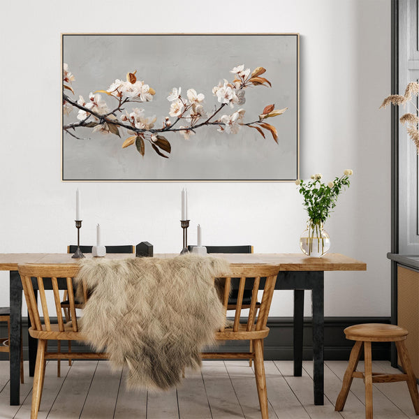 Warm Cream Grey Framed Living Room Wall Art for lounge Harvest