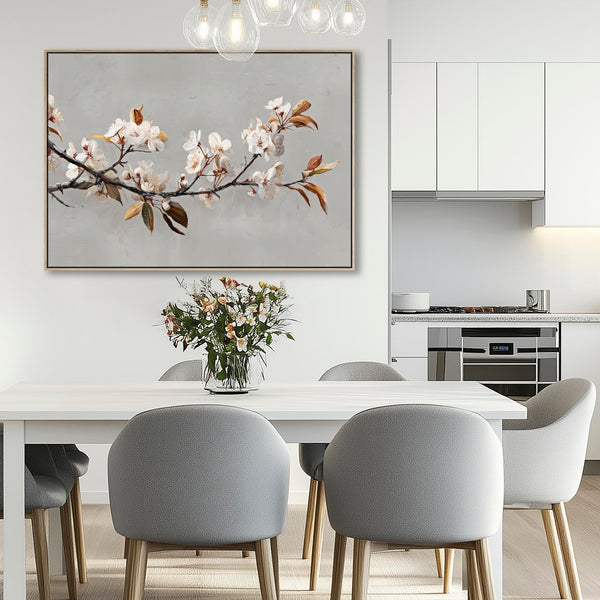 Warm Cream Grey Framed Living Room Wall Art for lounge Harvest