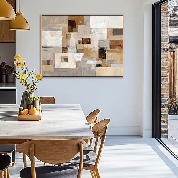 Extra Large Framed Canvas for Living Room - Neutral Earth