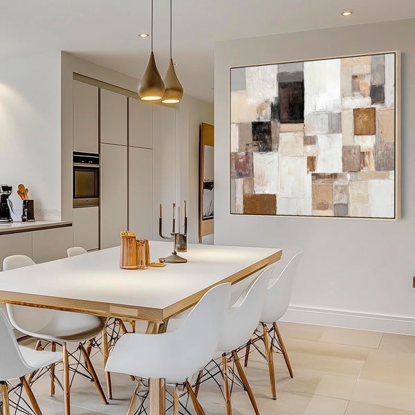 Large Dining Room Framed Artwork on Canvas - Stone Oak Earth