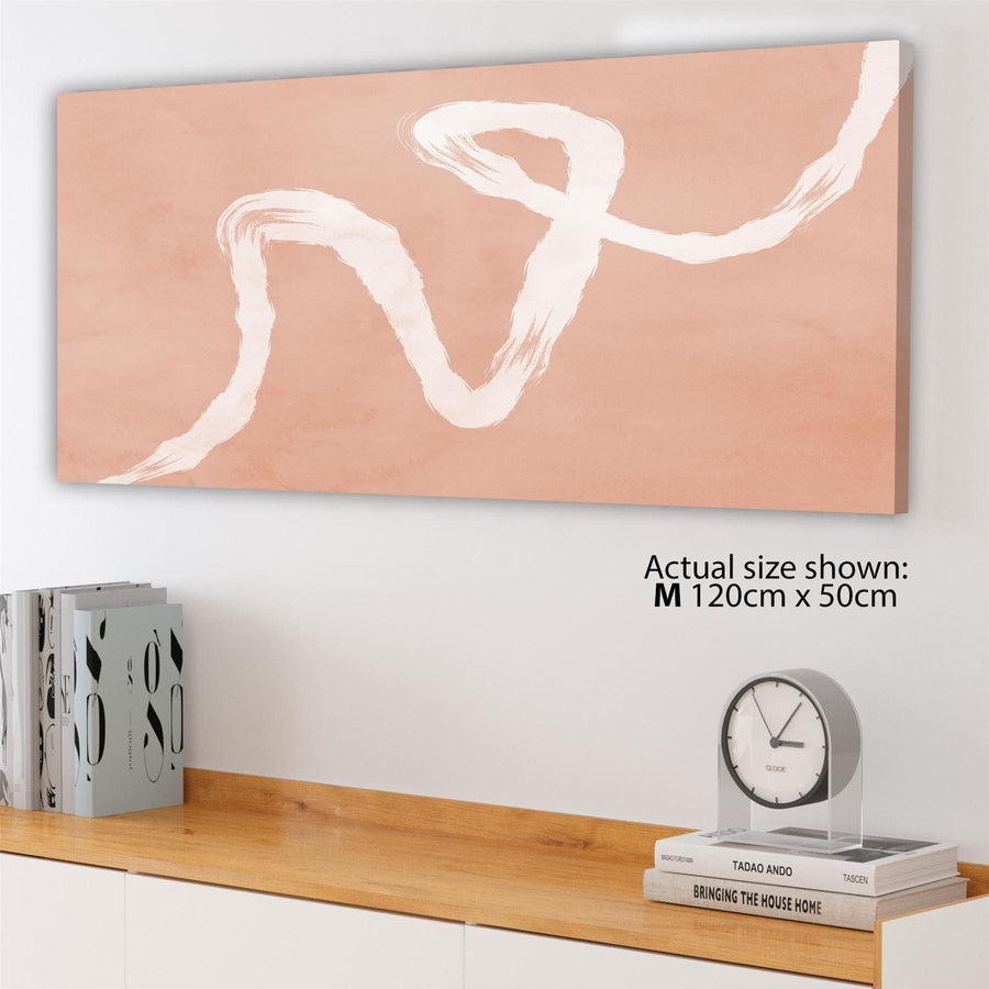 Abstract Coral Brushstroke Canvas Wall Art Picture
