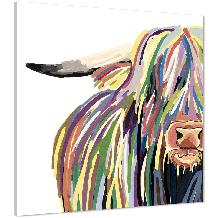 Cow Canvas Art Prints - Multicoloured - 1s701S