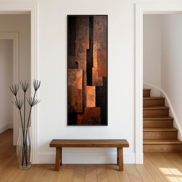 Tall Rust Brown Orange Upright Wall Art - Earth Shadows