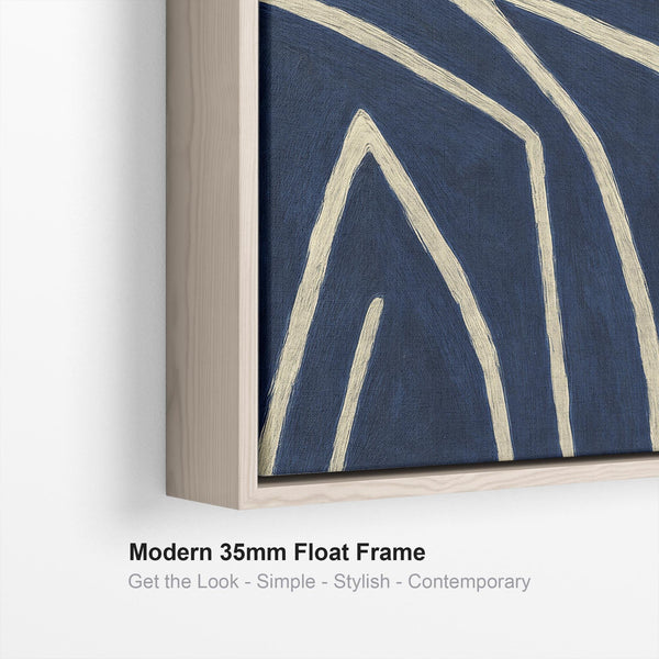 Blue White Abstract Framed Canvas XL Square - Matrix