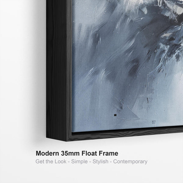 Blue White Abstract Framed Canvas XL - Skyfall