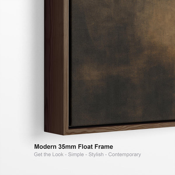 Brown Beige Black Framed Artwork Canvas Coffee Wish