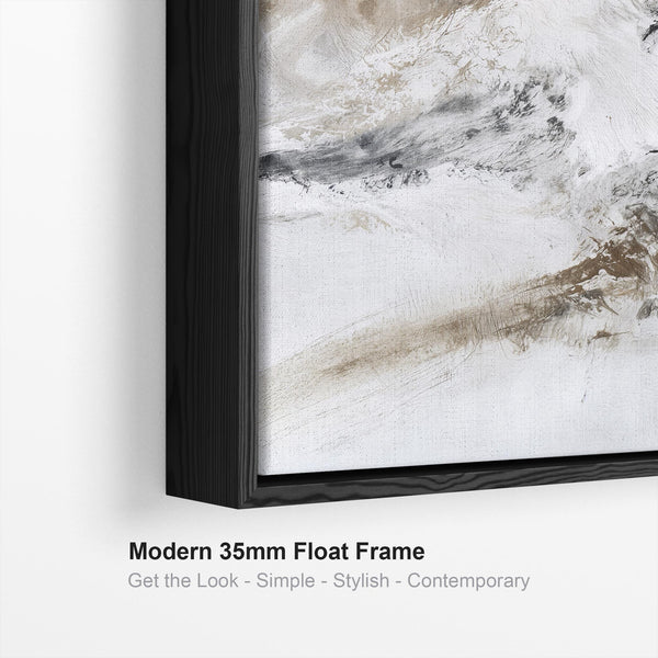 Brown White Abstract Framed Wall Art - Umber Solace