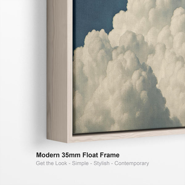 Wide Panoramic Clouds Framed Long Wall Art Canvas