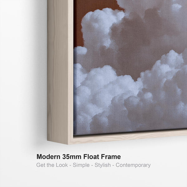 Dark Red Clouds Burgundy Framed Wall Art Canvas