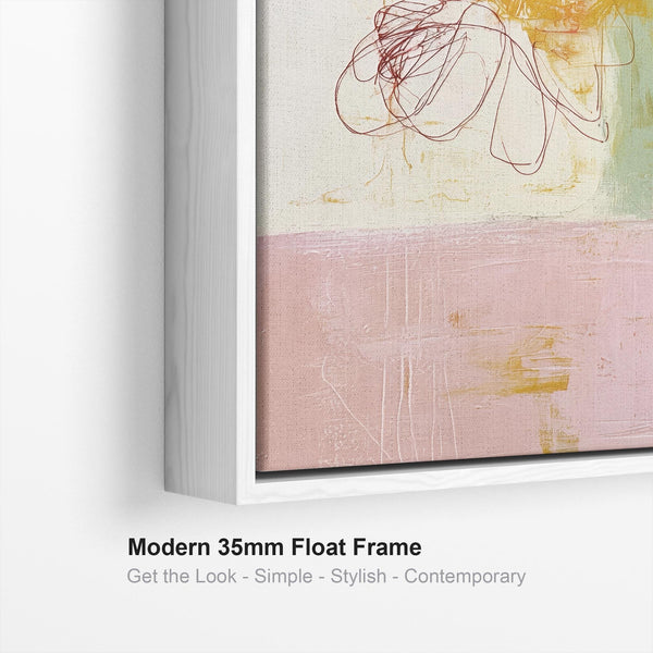Abstract Colourul Floral Bloom Wall Art Canvas Print Framed
