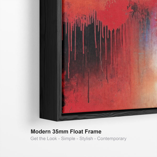 Multi-Coloured Unique Framed Canvas Art Colourful Cascade