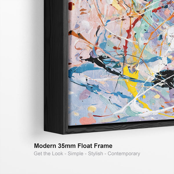 Colourful Abstract Art Splash - Kitchen Canvas Pictures Framed