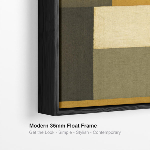 Large Mustard Green Pair of Abstract Framed Canvas Set of 2 - Cozy Earth