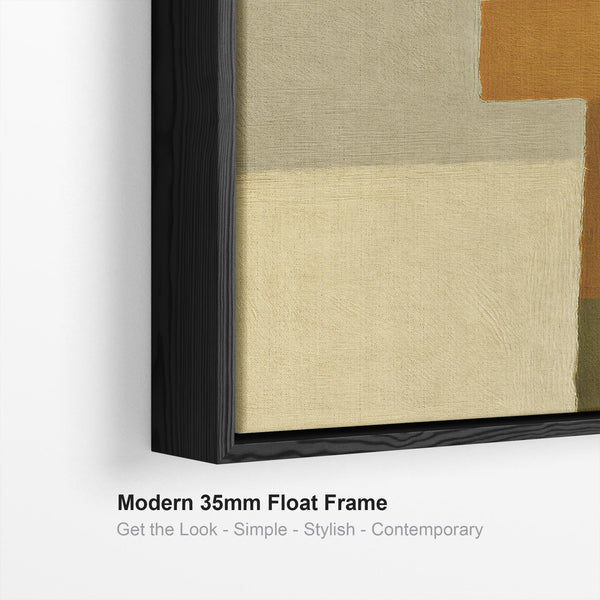 Large Mustard Green Abstract Framed Canvas Earth Tone - Autumn Earth