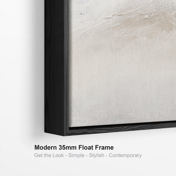 Cream Neutral Black Abstract Framed Wall Art Breaking Waves
