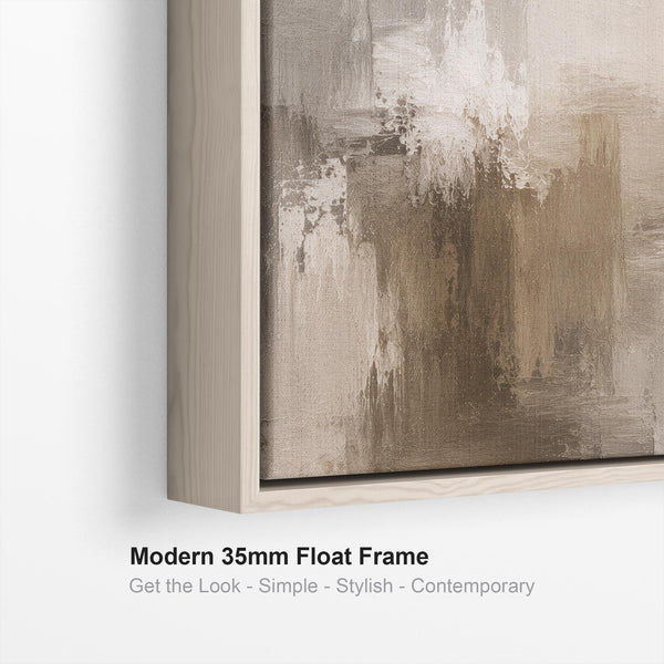 Nude Beige Brown Wall Art Framed Print | Mocha Abstract Canvas