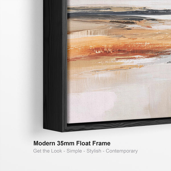 Abstract Landscape - Rust Shores Framed Orange Grey Square Wall Art