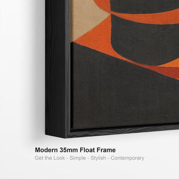 Mid Century Modern - Rusty Illusion Orange Wall Art Canvas Framed