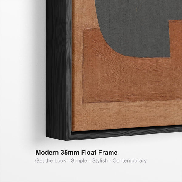 Orange Umber Artwork Canvas Framed - Rusted Monolith