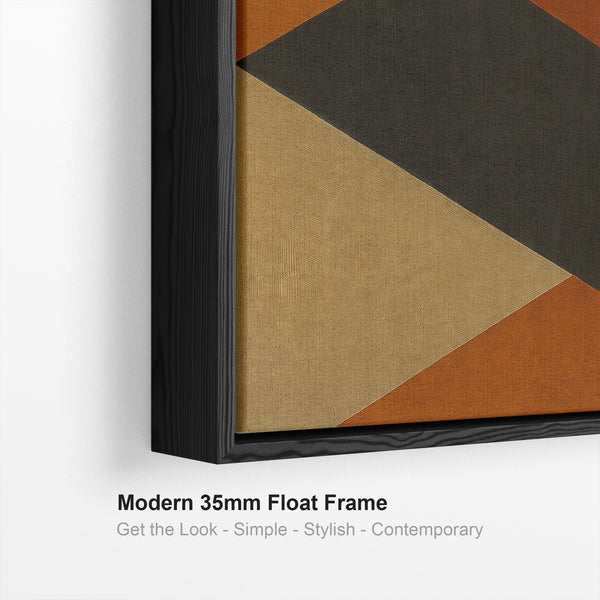 Orange Wall Art Canvas Framed - Umber Angles