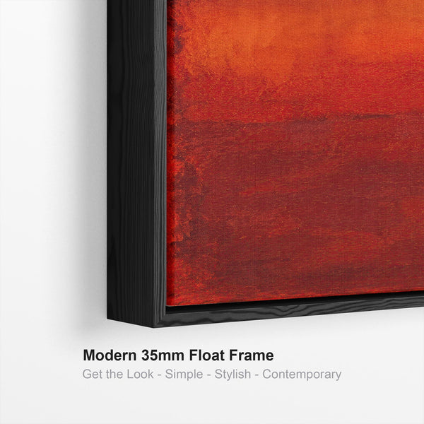 Tall Dark Red Abstract Framed Upright Canvas Wall Art - Embers