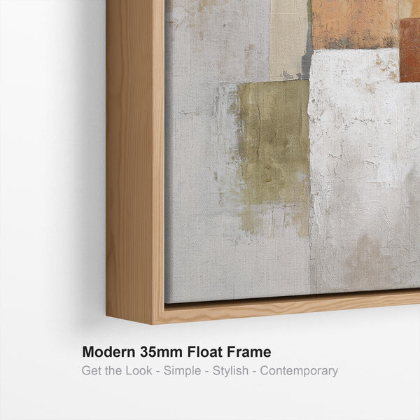 Rust Orange Grey Stone Framed Artwork on Canvas Earth Shadows