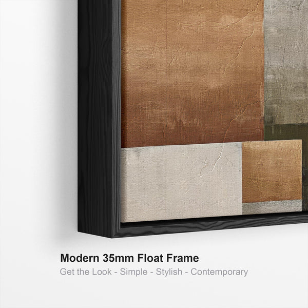 Orange Grey Framed Wall Art Canvas Terracotta Balance