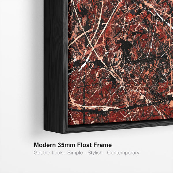 Extra Large Framed Abstract Canvas Pair - Maroon Red Set of 2