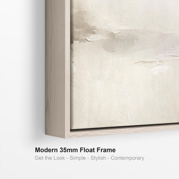 Wide Framed Artwork Canvas over Bed Neutral Abstract Panoramic