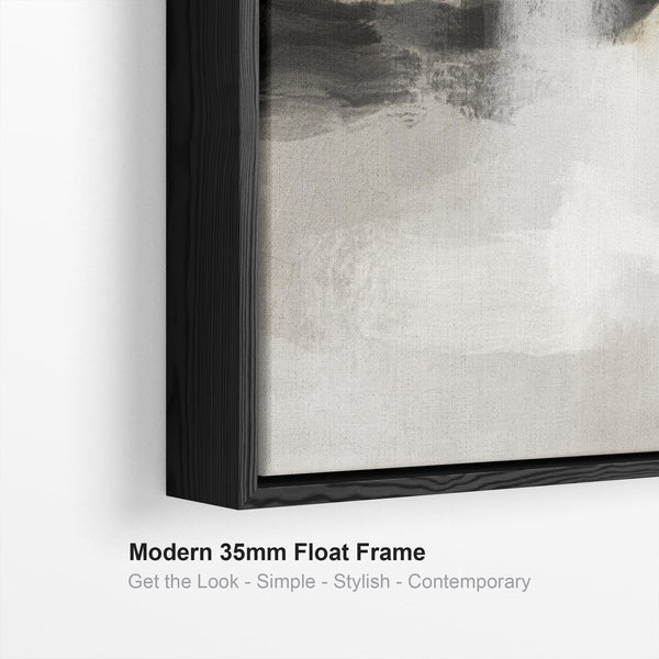 Neutral Greige Wide Horizontal Narrow Wall Art Modern Abstract Panoramic