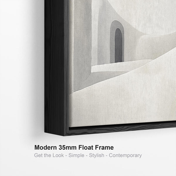 Long Thin Narrow Artwork on Canvas Modern Wide Beige Black Panoramic