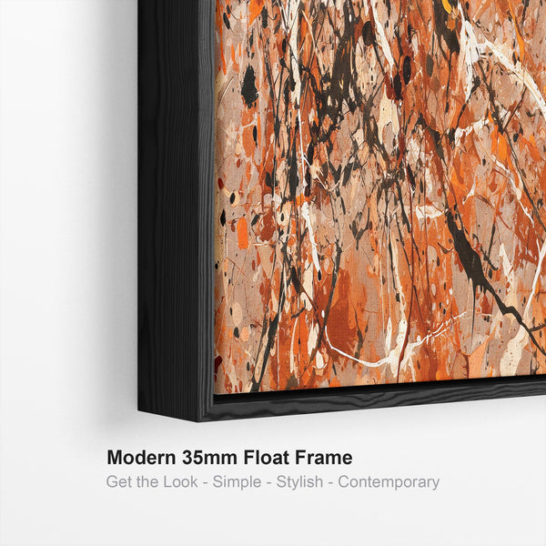 Wide Abstract Panoramic Wall Art Framed Jackson Pollock Style
