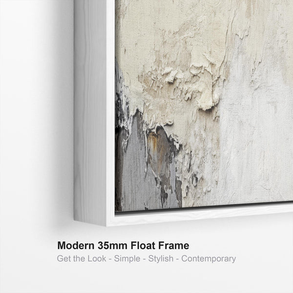 Long Thin Panoramic Wall Art Canvas Neutral Cream Grey Abstract